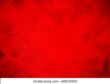 Light Red vector abstract mosaic template. Triangular geometric sample with gradient.  A new texture for your design.