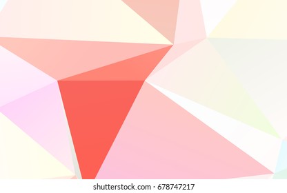 Light Red vector abstract mosaic pattern. A sample with polygonal shapes. The best triangular design for your business.