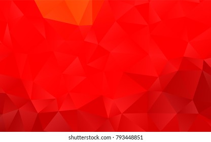 Light Red vector abstract mosaic pattern. Shining illustration, which consist of triangles. The completely new template can be used for your brand book.