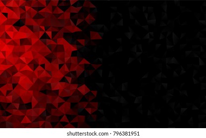 Light Red vector abstract mosaic template. Shining illustration, which consist of triangles. The elegant pattern can be used as part of a brand book.