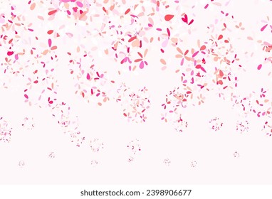 Light Red vector abstract pattern with leaves. leaves on elegant natural pattern with gradient. The best design for your business.