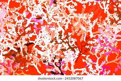 Light Red vector abstract pattern with leaves, branches. Creative illustration in blurred style with leaves, branches. New template for your brand book.