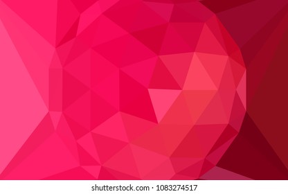 Light Red vector abstract polygonal background with a gem in a centre. Shining colorful illustration with triangles. Textured pattern for your backgrounds.