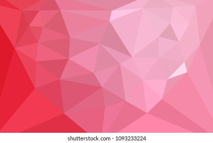 Light Red vector abstract polygonal background with a heart in a centre. Modern abstract illustration with triangles. Completely new template for your banner.
