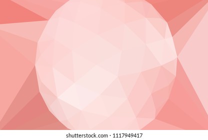 Light Red vector abstract polygonal template with a gem in a centre. Modern abstract illustration with triangles. Textured pattern for your backgrounds.