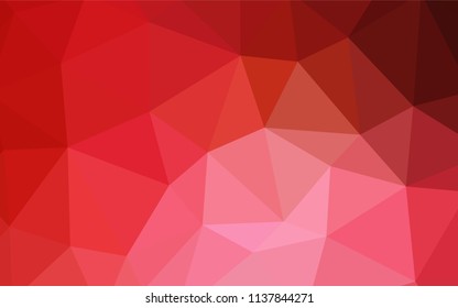 Light Red vector abstract polygonal background. Creative illustration in halftone style with triangles. Triangular pattern for your design.
