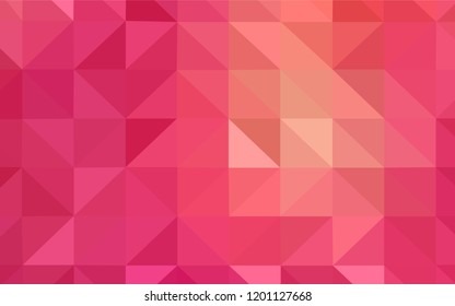 Light Red vector abstract polygonal pattern. Shining polygonal illustration, which consist of triangles. Triangular pattern for your design.