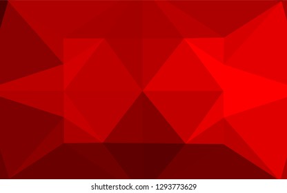 Light Red vector abstract polygonal texture. Brand new colored illustration in blurry style with gradient. The best triangular design for your business.