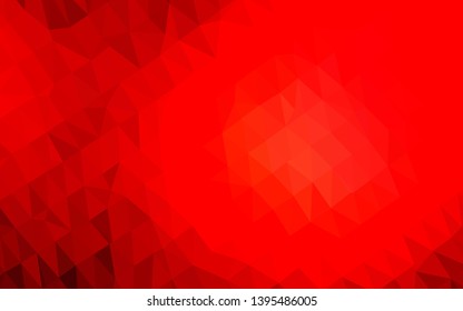 Light Red vector abstract polygonal texture. Colorful abstract illustration with gradient. The best triangular design for your business.