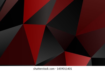 Light Red vector abstract polygonal texture. A vague abstract illustration with gradient. The best triangular design for your business.