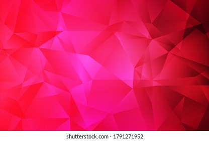 Light Red vector abstract polygonal background. Glitter abstract illustration with an elegant triangles. Textured pattern for your backgrounds.