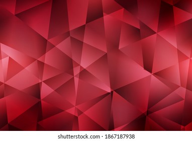 Light Red vector abstract polygonal background. Elegant bright polygonal illustration with gradient. Best triangular design for your business.