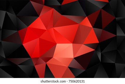 Light Red vector abstract polygonal template. Triangular geometric sample with gradient.  The elegant pattern can be used as part of a brand book.