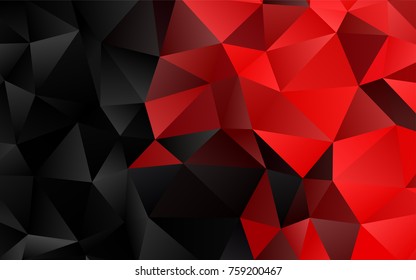Light Red vector abstract polygonal pattern. Shining illustration, which consist of triangles. The completely new template can be used for your brand book.
