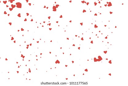 Light red vector abstract small hearts on white background. Template for valentine day with sweet, romantic concept. Amazing pattern for your design, banner, leaflet.