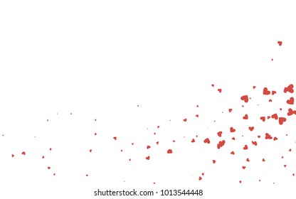 Light red vector abstract small hearts on white background. Template for valentine day with sweet, romantic concept. Amazing pattern for your design, banner, leaflet.