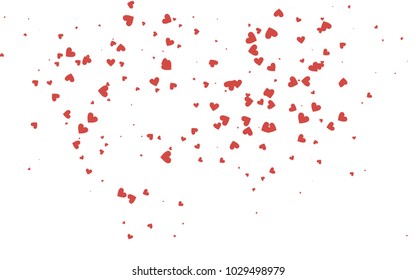 Light red vector abstract small hearts on white background. Template for valentine day with sweet, romantic concept. Amazing pattern for your design, banner, leaflet.