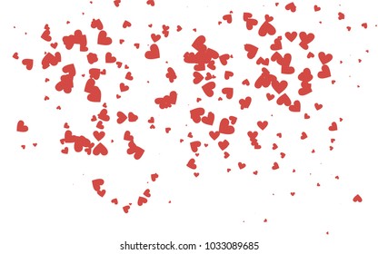 Light red vector abstract small hearts on white background. Template for valentine day with sweet, romantic concept. Amazing pattern for your design, banner, leaflet.