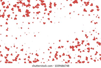 Light red vector abstract small hearts on white background. Template for valentine day with sweet, romantic concept. Amazing pattern for your design, banner, leaflet.