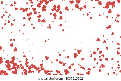 Light red vector abstract small hearts on white background. Template for valentine day with sweet, romantic concept. Amazing pattern for your design, banner, leaflet.