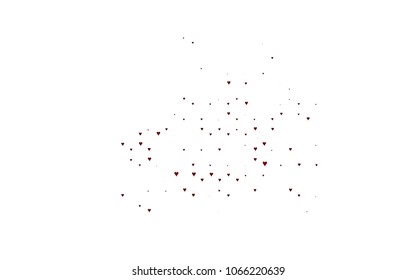 Light Red vector abstract small hearts on white background. Template for valentine day with sweet, romantic concept. Amazing pattern for your design, banner, leaflet.