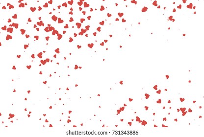 Light red vector abstract small hearts on white background. Template for valentine day with sweet, romantic concept. Amazing pattern for your design, banner, leaflet.