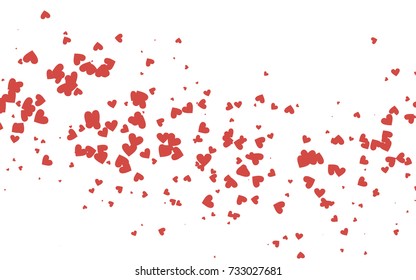 Light red vector abstract small hearts on white background. Template for valentine day with sweet, romantic concept. Amazing pattern for your design, banner, leaflet.