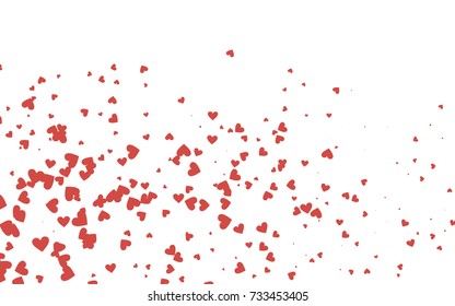 Light red vector abstract small hearts on white background. Template for valentine day with sweet, romantic concept. Amazing pattern for your design, banner, leaflet.