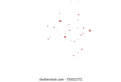 Light red vector abstract small hearts on white background. Template for valentine day with sweet, romantic concept. Amazing pattern for your design, banner, leaflet.