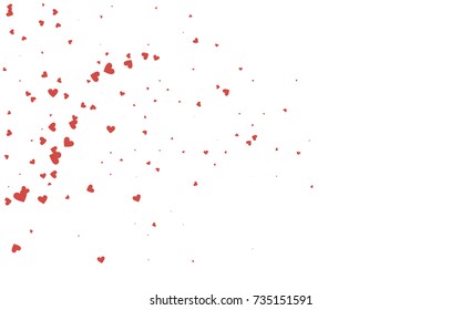 Light red vector abstract small hearts on white background. Template for valentine day with sweet, romantic concept. Amazing pattern for your design, banner, leaflet.