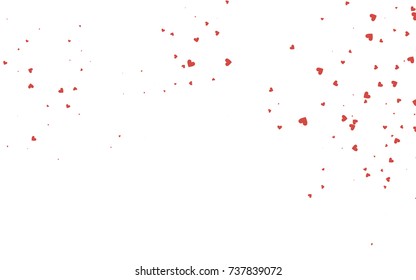 Light red vector abstract small hearts on white background. Template for valentine day with sweet, romantic concept. Amazing pattern for your design, banner, leaflet.