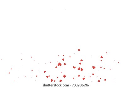 Light red vector abstract small hearts on white background. Template for valentine day with sweet, romantic concept. Amazing pattern for your design, banner, leaflet.