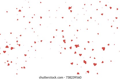 Light red vector abstract small hearts on white background. Template for valentine day with sweet, romantic concept. Amazing pattern for your design, banner, leaflet.