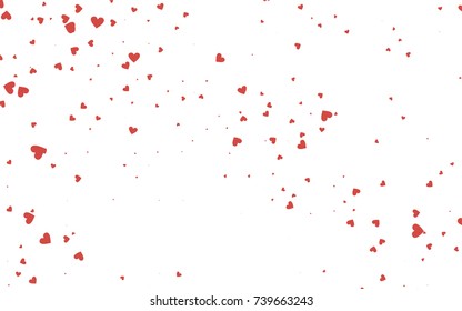 Light red vector abstract small hearts on white background. Template for valentine day with sweet, romantic concept. Amazing pattern for your design, banner, leaflet.