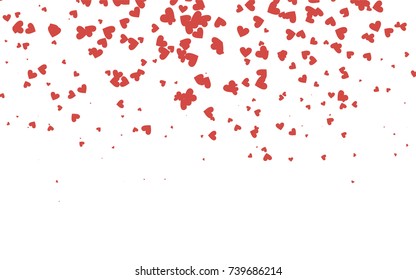 Light red vector abstract small hearts on white background. Template for valentine day with sweet, romantic concept. Amazing pattern for your design, banner, leaflet.