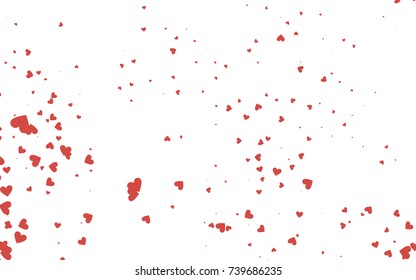 Light red vector abstract small hearts on white background. Template for valentine day with sweet, romantic concept. Amazing pattern for your design, banner, leaflet.