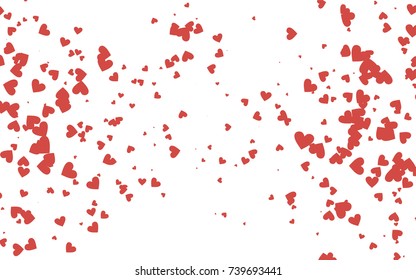 Light red vector abstract small hearts on white background. Template for valentine day with sweet, romantic concept. Amazing pattern for your design, banner, leaflet.