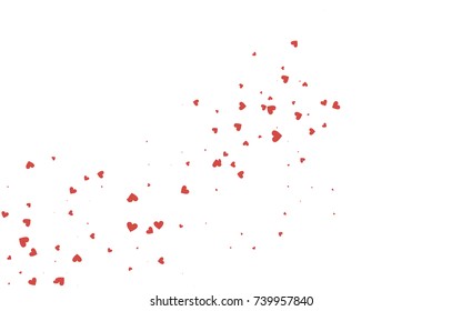 Light red vector abstract small hearts on white background. Template for valentine day with sweet, romantic concept. Amazing pattern for your design, banner, leaflet.