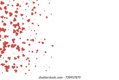 Light red vector abstract small hearts on white background. Template for valentine day with sweet, romantic concept. Amazing pattern for your design, banner, leaflet.