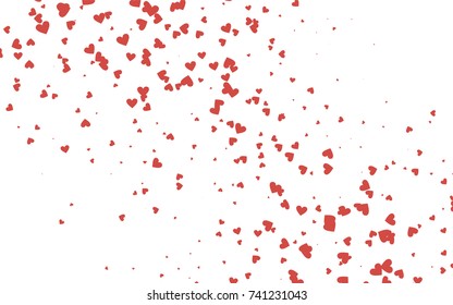 Light red vector abstract small hearts on white background. Template for valentine day with sweet, romantic concept. Amazing pattern for your design, banner, leaflet.
