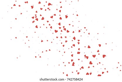 Light red vector abstract small hearts on white background. Template for valentine day with sweet, romantic concept. Amazing pattern for your design, banner, leaflet.