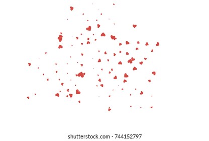 Light red vector abstract small hearts on white background. Template for valentine day with sweet, romantic concept. Amazing pattern for your design, banner, leaflet.