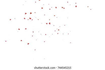 Light red vector abstract small hearts on white background. Template for valentine day with sweet, romantic concept. Amazing pattern for your design, banner, leaflet.