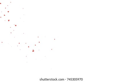 Light red vector abstract small hearts on white background. Template for valentine day with sweet, romantic concept. Amazing pattern for your design, banner, leaflet.