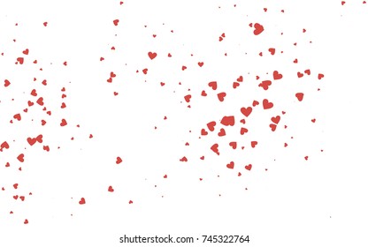 Light red vector abstract small hearts on white background. Template for valentine day with sweet, romantic concept. Amazing pattern for your design, banner, leaflet.