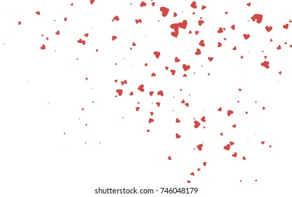 Light red vector abstract small hearts on white background. Template for valentine day with sweet, romantic concept. Amazing pattern for your design, banner, leaflet.