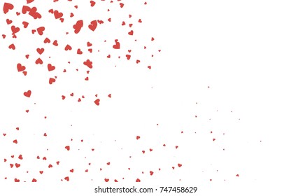 Light red vector abstract small hearts on white background. Template for valentine day with sweet, romantic concept. Amazing pattern for your design, banner, leaflet.