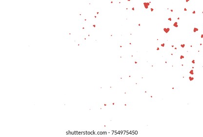 Light red vector abstract small hearts on white background. Template for valentine day with sweet, romantic concept. Amazing pattern for your design, banner, leaflet.