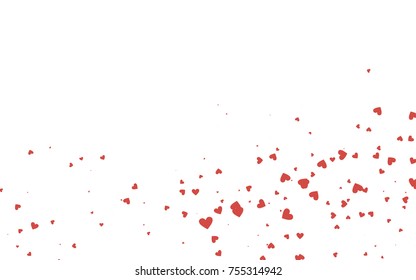 Light red vector abstract small hearts on white background. Template for valentine day with sweet, romantic concept. Amazing pattern for your design, banner, leaflet.
