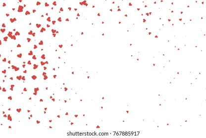 Light red vector abstract small hearts on white background. Template for valentine day with sweet, romantic concept. Amazing pattern for your design, banner, leaflet.